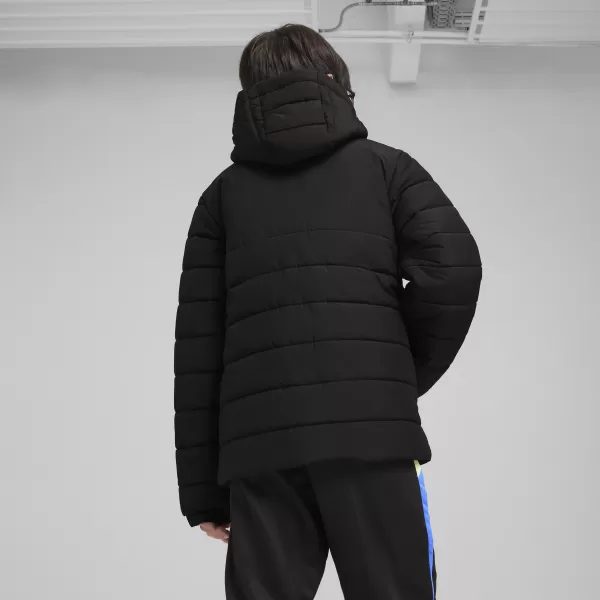  Sacou PUMA TEAMADDITIONS HOODED PADDED JACKET JR 65973803 PUMA BLACK/PUMA SILVER 