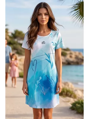 Tricou premium extins pentru femei ALTISPORT VOJ/ALW083SAT02 ALB ALBASTRU