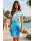 Tricou premium extins pentru femei ALTISPORT VOJ/ALW083SAT02 ALB ALBASTRU
