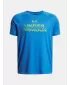 Tricou băieți UNDER ARMOUR UA TECH SPLIT WORDMARK SS 1383010-402 ALBASTRU