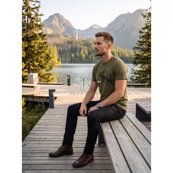  Tricou pentru bărbați cu mâneci scurte ALTISPORT ALM193129 KAKI 