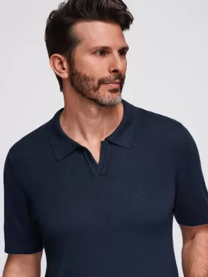 Tricou pentru bărbați OMBRE OM-POSS-0159 ALBASTRU MARIN
