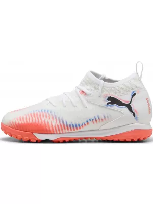 Pantofi pentru bebeluși PUMA FUTURE 8 MATCH TT + MID JR 10861601 WHITE/ ALB/PUMA NEGRU/ROȘU STRĂLUCITOR