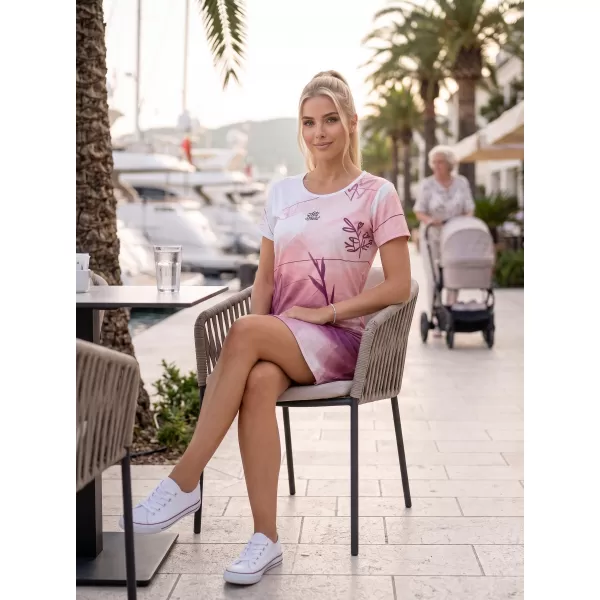  Tricou premium extins pentru femei ALTISPORT VOJ/ALW083SAT02 ALB ROZ 