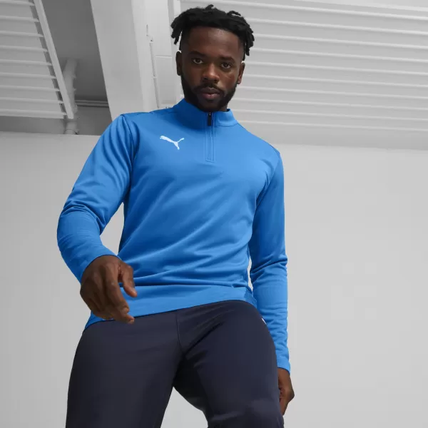  Cămaşă PUMA TEAMGOAL TRAINING 1/4 ZIP TO 658629_02 LIMONADĂ ALBASTRĂ ELECTRICĂ/ALB/ECHIPĂ REGALĂ 