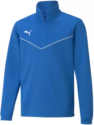 T -thirt PUMA TEAMRISE 1/4 ZIP TOP JR 657395_02 LIMONADĂ ALBASTRĂ ELECTRICĂ