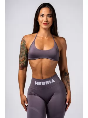 Sutien sport cu ridicare fără cusături FLOW SEAMLESS 495 DARK GREY Nebbia