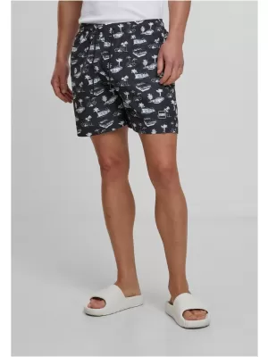 Pantaloni scurți de baie URBAN CLASSICS TB2679 NEGRU/ALB