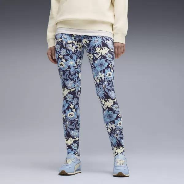  Jambiere de damă PUMA ESS NATURE 2 0 AOP LEGGINGS 68808034 ALBASTRU RECE 