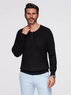Pulover pentru bărbați OMBRE OM-SWSW-0182 NEGRU