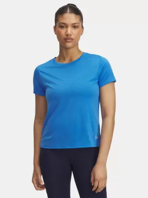 Tricou pentru femei UNDER ARMOUR UA LAUNCH SHORTSLEEVE 1382434-402 ALBASTRU