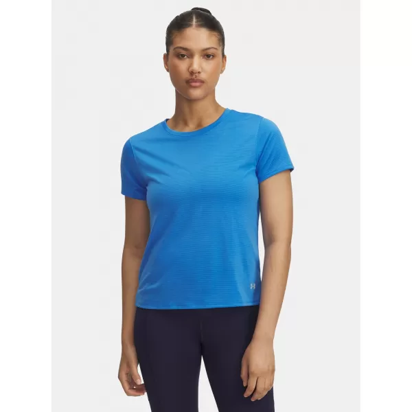  Tricou pentru femei UNDER ARMOUR UA LAUNCH SHORTSLEEVE 1382434-402 ALBASTRU 