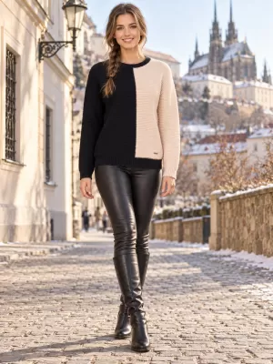 Pulover de dama KIXMI VERENA BEJ DESCHIS