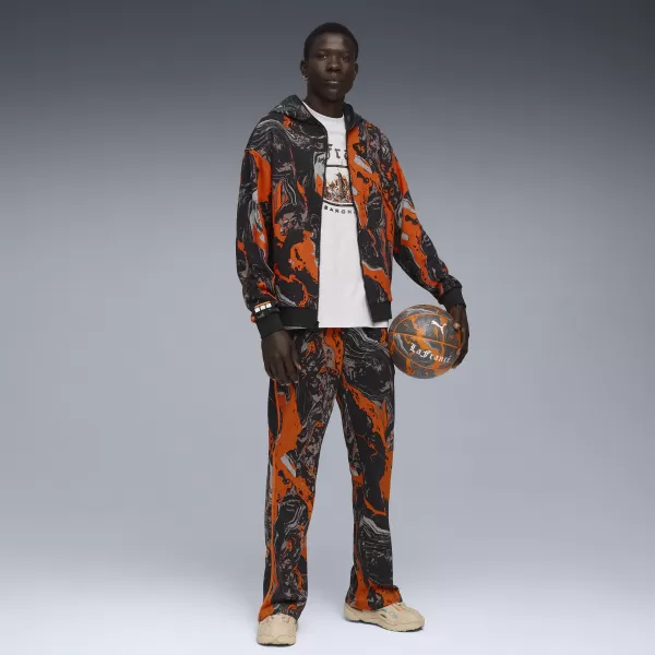  Hanorac pentru bărbați PUMA LAFRANCE HEEM ERA FULL ZIP 63247101 PORTOCALIU GLO/AOP 