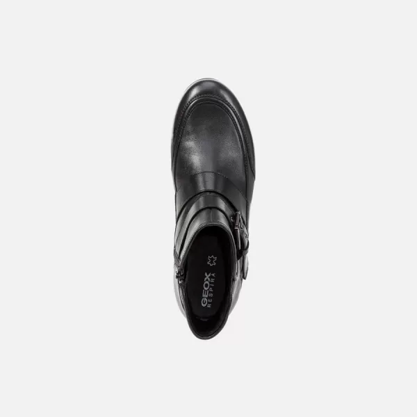  Pantofi de dama cu siret GEOX NEW MOENA NEGRU 