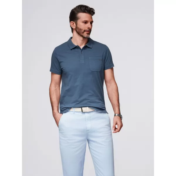  Mens t -thirt cu guler OMBRE OM-POWS-0142 ALBASTRU ÎNCHIS 