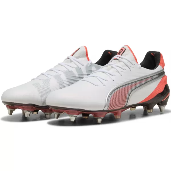  Cizme de fotbal pentru bărbați PUMA KING ULTIMATE MXSG 10881701 PUMA WHITE/PUMA SILVER 
