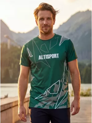 Cămașă de agrement pentru bărbați premium ALTISPORT VOJ/ALM123TR06 VERDE ÎNCHIS