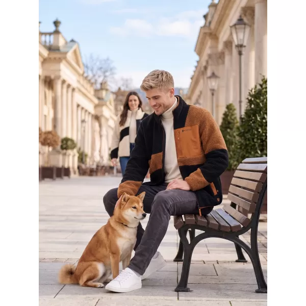  Hanorac pentru bărbați din fleece ALTISPORT GANAN NEGRU/MARO 