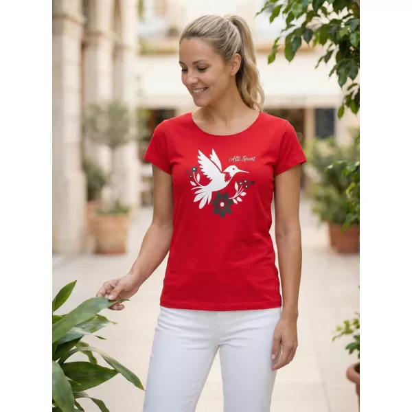  Tricou pentru femei cu mâneci scurte ALTISPORT ALW192122 ROŞU 