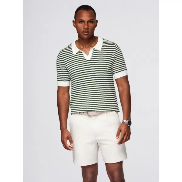  Tricou pentru bărbați OMBRE OM-POSS-0161 ALB ȘI MĂSLIN 