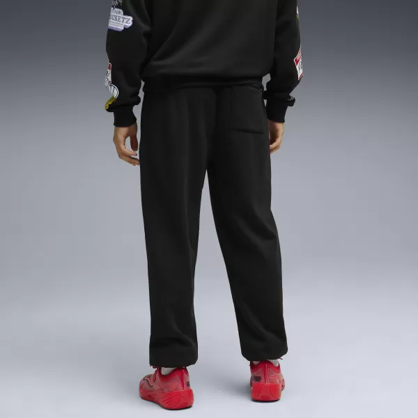  Pantaloni de trening pentru bărbați PUMA HOOPERHOTLINE SWEATPANT 63283402 PUMA NEGRU 
