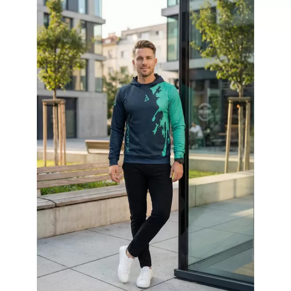  Premium cu hanorac funcțional pentru bărbați ALTISPORT VOJ/ALM112MI01 BLACK-TYRKYS 