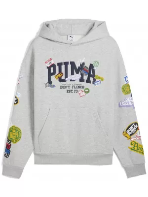 Hanorac pentru bărbați PUMA HOOPERHOTLINE PULLOVER HOODIE 63282703 ERICA GRI DESCHIS