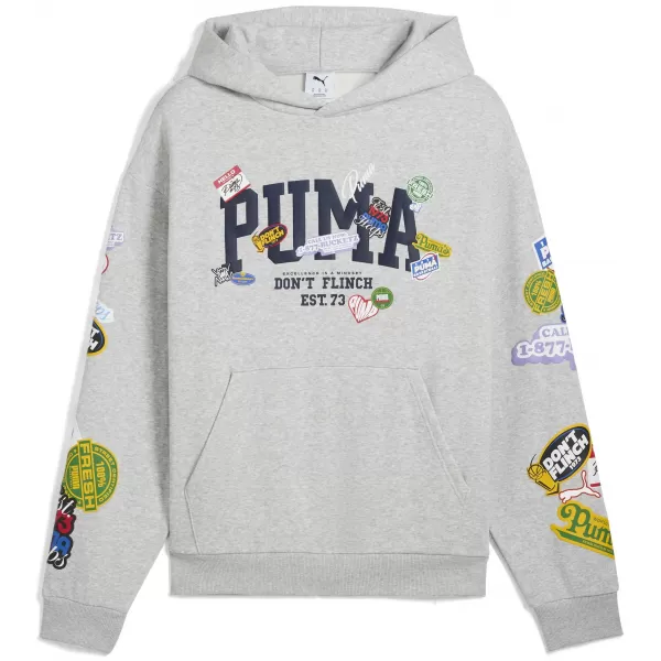  Hanorac pentru bărbați PUMA HOOPERHOTLINE PULLOVER HOODIE 63282703 ERICA GRI DESCHIS 
