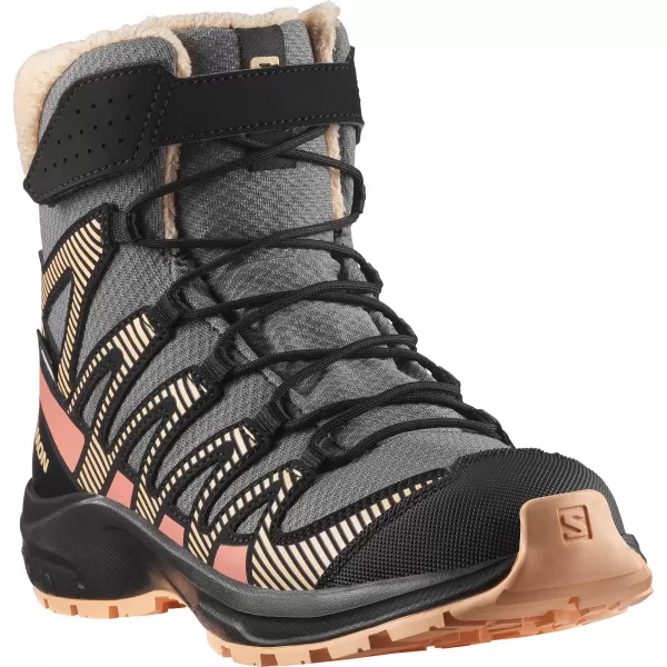  Pantofi pentru copii SALOMON XA PRO V8 WINTER WATERPROOF J COTON/NEGRU/PIERSICĂ FUZZ 
