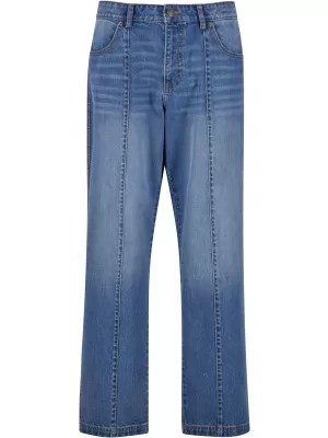 Blugi pentru bărbați URBAN CLASSICS TB7605 ALBASTRU MEDIU PROFUND SPĂLAT