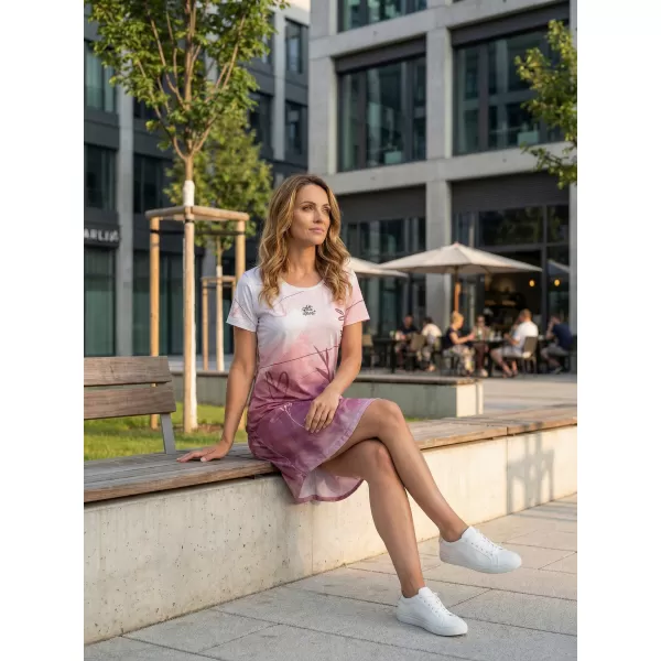  Tricou premium extins pentru femei ALTISPORT VOJ/ALW083SAT02 ALB ROZ 