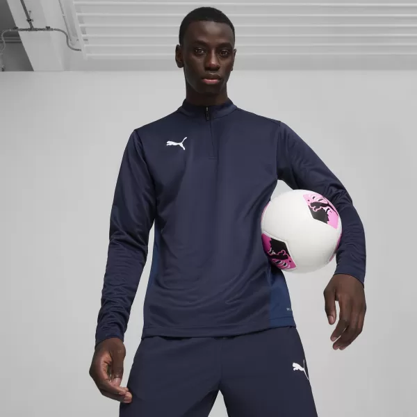  Cămaşă PUMA TEAMGOAL TRAINING 1/4 ZIP TO 65862906 PUMA NAVY/ALB/ALBASTRU PERSAN 