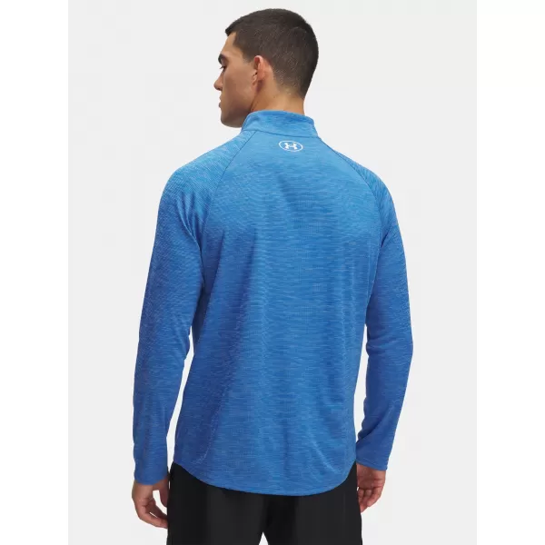  Tricou pentru bărbați UNDER ARMOUR UA TECH TEXTURED 1/2 ZIP 1382797-402 ALBASTRU 