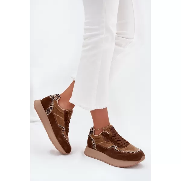  Adidași de damă BIG STAR OO274A313 MARO/BEJ Pantofi Big Star 