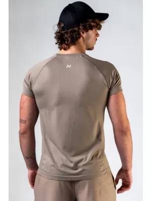 Tricou fără cusături cu mâneci scurte POWER 900 LIGHT BROWN ASH Nebbia