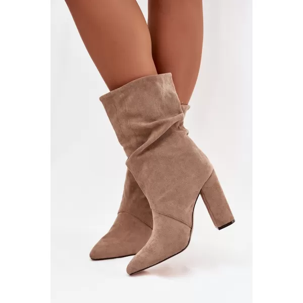  Pantofi de dama cu toc BOTO DARLINA 40513 KAKI 