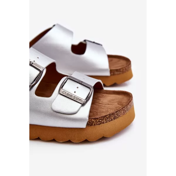 Papuci dama BIG STAR LL274476 SILVER Pantofi Big Star 