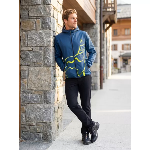  Jachetă softshell premium pentru bărbați ALTISPORT VOJ/ALM073JACK01 BLEUMARIN/GALBEN NEON 