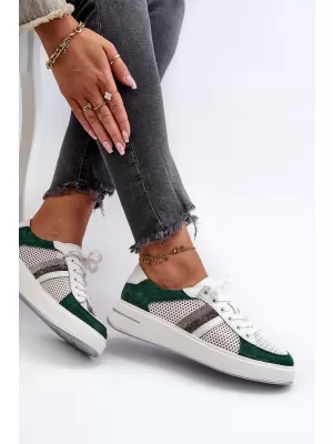 Adidași de damă D&A LR110 ALB/VERDE