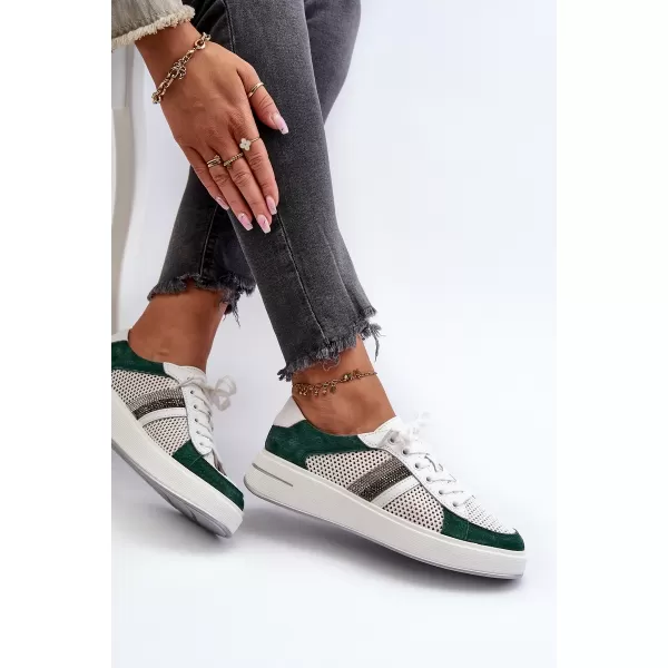  Adidași de damă D&A LR110 ALB/VERDE 