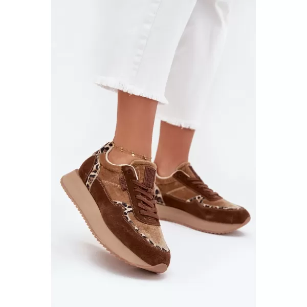  Adidași de damă BIG STAR OO274A313 MARO/BEJ Pantofi Big Star 