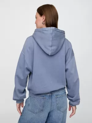 Hanorac de dama GAP LOGO PULLOVER HOODIE 746918-01 BAINBRIDGE ALBASTRU