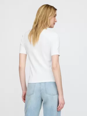 Tricou pentru femei GAP MODAL CREW TEE 679172-01 ALB PROASPĂT