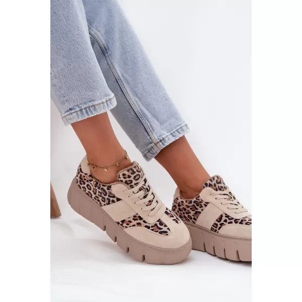  Adidași de damă VINCEZA LEOPARDO BEJ 