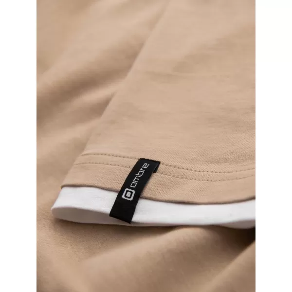  Tricou pentru bărbați OMBRE OM-TSCT-0256 BEJ 