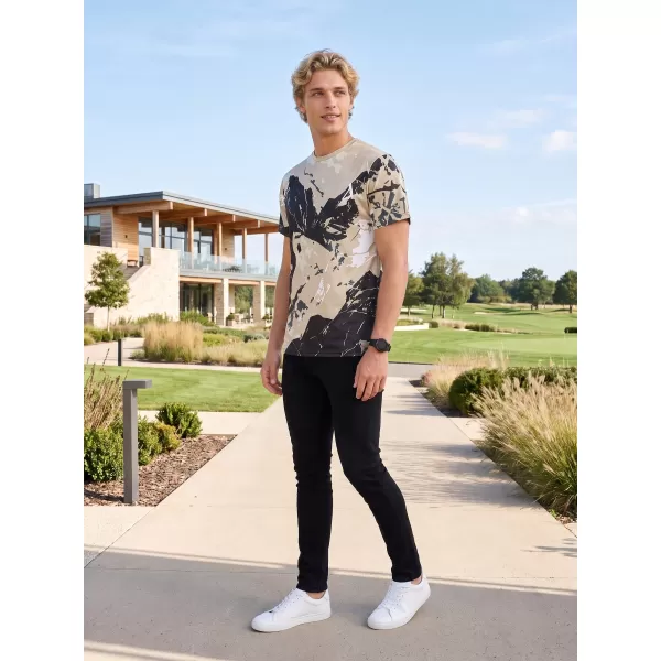  Tricou premium pentru bărbați ALTISPORT VOJ/ALM131TR01 BEJ/NEGRU 