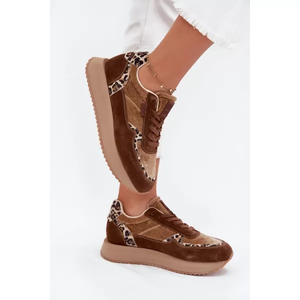  Adidași de damă BIG STAR OO274A313 MARO/BEJ Pantofi Big Star 