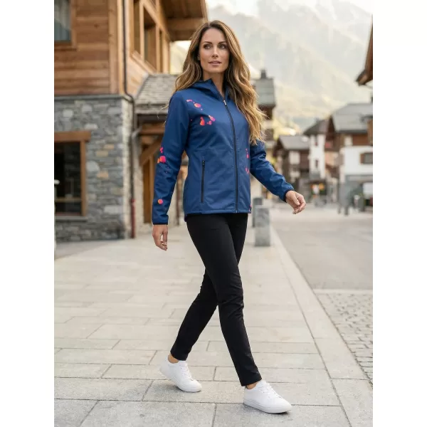  Jachetă softshell premium pentru femei ALTISPORT VOJ/ALW077JACK01 BLEUMARIN/PORTOCALIU 