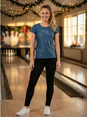 Tricou de Crăciun premium pentru femei ALTISPORT VOJ/ALWVN7TR06 ALBASTRU
